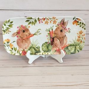 🐇🥕 Melamine Easter | Spring Bunny Floral Platter